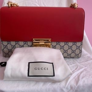 GG Supreme Monogram Medium Padlock Shoulder Bag